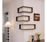 Modern Corner Storage Shelf,Wall-Mounted Living Room Decor Rack,3-Tier Shelf Display Rack without Lights,Easy Assembly Corner Shelfs for Corners Organize Figurines Collectibles