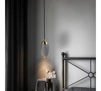 Modern Crystal ball LED Pendant lights Nordic Copper lighting bedroom bedside single head lights corridor small Hanging lamp