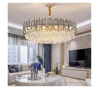 Modern Crystal Chandelier Raindrop Pendant Light with 3 Color Lights for Choose