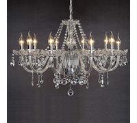 Modern Crystal Chandelier with 10 Crystal Lamps E1410 Clear Crystal Glass Ceiling Lamp K9 Suitable for Restaurant Hanging Lights Pendant Lamp in The Lounge D80cm H60cm