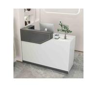 Modern Dark Gray Reception Desk - Elegante Beauty Salon Counter con Drawers Lockable Drawers Versatile Office Furniture Contemporary Reception Table for Professional Use