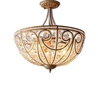 Modern Design Crystal Ceiling Light American Ceiling Lamp Wrought Iron Living Room Lamp Restaurant Lighting Creative Bedroom Lamp Light Luxury Pendant Light