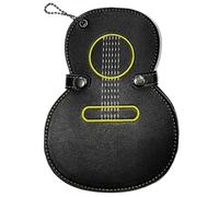 Modern Design Guitar Picks Holder Case, Pu Leather Pick Storage Pouch, 17 Slot Keychain Guitar Pick Storage Box, Waterproof Dustproof Guitar Accessories 17.1×12.7cm for Players, Brown, Black Color