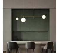 Modern Dining Room Light Fixture Copper Chandelier For Kitchen Table Loft Office Luster Led White Glass Ball Pendant Lamp G9