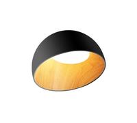 Modern Dome Flush Mount Ceiling Light Round Low Profile Wood Grain Interior Ceiling Fixture 13.78" Diameter Black/White for Bedroom Living Room Dining Room Hallway(Black 3 color dimming,35cm)