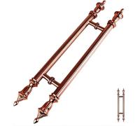 Modern Door Pull Handle Double Sided, Vintage Sliding Barn Hardware for Homes Interior Exterior Decor, Large Entrance Door Pole, Easy to Install(Rose Gold,Length 60cm(24inch))