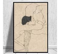 Modern Egon Schiele Lovers Poster Hd Stampe Su Tela Pittura Wall Art Pictures For Living Room Decoration Home Decor 50X70Cm Senza Telaio
