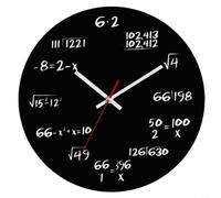 Modern Equation - Orologio da parete in plastica nera, 30 cm, design unico matematico, funzionamento a batteria, per insegnanti, studenti, casa, ufficio, studio, decorazione (15,2 x 5,2 cm, fondo nero
