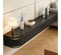 Modern Floating TV Stand With Storage Wall Mounted Media Console Entertainment Center For 47-118 Inch TV Solid Wood TV Cabinet With Drawers & Shelves For Living Room Bedroom(Black,70.8IN)
