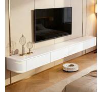Modern Floating TV Stand With Storage Wall Mounted Media Console Entertainment Center For 47-118 Inch TV Solid Wood TV Cabinet With Drawers & Shelves For Living Room Bedroom(White,78.7IN)