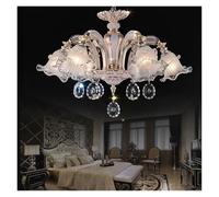Modern Glass Crystal Chandelier LED Ceiling Light for Living Room Dining Indoor Decorative Hanging Lamp
