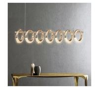Modern Gold Circle Ring Acrylic Pendant Light Round Dining Room Kitchen Led Chandelier Lighting Lustre Hanging Lamp Fixtures