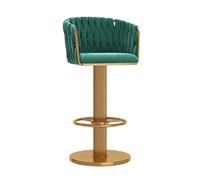 Modern Gold Velvet Bar Stool Swivel Adjustable Height Counter Chair with Back Stylish Woven Design for Kitchen Home Bar & Island Set of 1