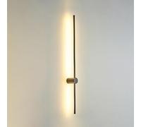 Modern Hardwire Wall Sconce, Black Wall Light Linear 360° Rotatable Led Wall Lamp, Wall Mounted Lights for Bedroom, Living Room and Decorative Background Lighting (Color : Black 6000K, Size :/Black 30