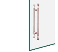 Modern Heavy Duty Glass Door Pull Push Handle with Hardware Kits,Large Interior Barn Door Handles for Bedroom Kitchen Entry, 50/60/80/100cm Length(Red Antique Copper,100cm/39.4in)