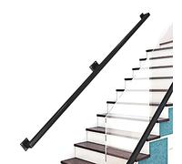 Modern il - Barra di supporto per interni ed esterni, 1 m, 150 cm, 2 m, 240 cm, 3 m, 6 m, in ferro battuto nero, per scale e rampe (dimensioni: 540 cm)