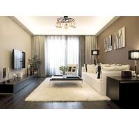 Modern Industrial Chandelier Black & Bronze, lunghezza 31 cm, diametro 60 cm, 5 x E27 Max 6 W, corpo in metallo, elegante illuminazione per casa e ufficio