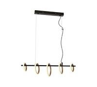 Modern Industrial Chandelier, giallo e nero, lunghezza 100 cm, 80 x 20 cm, corpo in metallo, 5 LED 6500 K, max 6 W, illuminazione elegante per casa e ufficio
