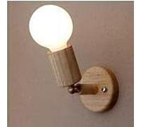Modern Japanese Solid Wood Wall Lamps Creative Living Room Bedroom Bedside Balcony Aisle Mirror Headlights Wall Sconces (Lampshade Color : D Wattage : Without Bulb) (Without Bulb A)
