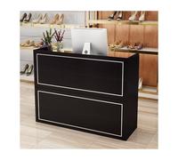 Modern L-Shaped Reception Desk with Lockable Drawers Stylish Front Counter for Office and Lobby Ideal Checkout Station (C L80cm/31.4in)