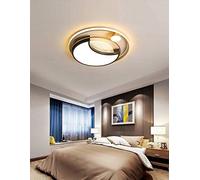 Modern LED Ceiling Light Dimmable with Remote Control Light Fixture Ceiling Black and Gold Creative Round Design Metal Acrylic for Bedroom Dining Room Childrens Room Study