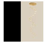 Modern LED Chandelier Butterfly Long Chandelier Adjustable Length Duplex Stair Light Living Room Art Dining Light Modern LED Chandelier (Dimmablewithremote 24Lights)