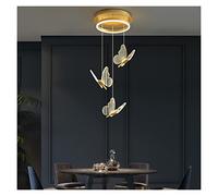 Modern LED Chandelier Butterfly Long Chandelier Adjustable Length Duplex Stair Light Living Room Art Dining Light Modern LED Chandelier (Dimmablewithremote 3Lights)