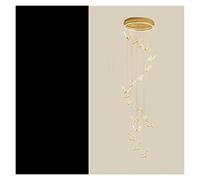 Modern LED Chandelier Butterfly Long Chandelier Adjustable Length Duplex Stair Light Living Room Art Dining Light Modern LED Chandelier (Dimmablewithremote 19Lights)