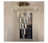 Modern LED Crystal Light Chrome Long Staircase Luxury Design s AC110V 220V Indoor Lighting (Size : Dia100cm39light) (Dia60cm21light)