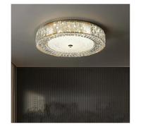 Modern Led Crystal Round Ceiling Light Decoration Light Fixture Gold Stainless Steel Lighting Lamparas De Bedroom