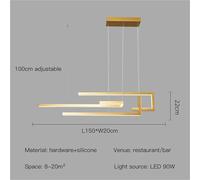 Modern LED Minimalism Pendant Lamp For Kitchen Dining Room Living Room Bedroom Black Rectangle Dimmable Chandelier Lights