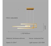 Modern LED Minimalism Pendant Lamp For Kitchen Dining Room Living Room Bedroom Black Rectangle Dimmable Chandelier Lights