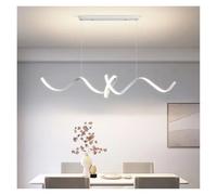 Modern LED Nordic White Chandelier Dining Room Table Kitchen Bedroom Living Pendant Light Simple Curve Design Hanging Lamp