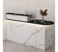 Modern LED Reception Desk for Salons - Stylish Front Office Counter for Beauty Salons & Small Business - Elegante design funzionale Workspace Enhanced Customer Experience