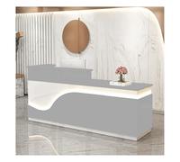 Modern LED Reception Desk with Storage Drawers Stylish Office Counter for Salon & Lobby - Front Desk Secretary Station (L51.1in)