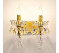 Modern Light Luxury Wall Light Mid Century Crystal Glass Wall Lamps Living Room Gold Wall Sconce for Bedroom Hallway Foyer Staircase(Gold)