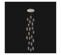 Modern Light Teardrop Crystal Staircase Chandelier, Rose Gold Multi-Pendant Fixture for High Ceiling Foyer