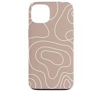Modern Line Art Abstract Circles Pattern Beige Light Brown Custodia per iPhone 13