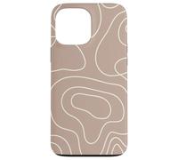 Modern Line Art Abstract Circles Pattern Beige Light Brown Custodia per iPhone 13 Pro Max
