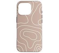 Modern Line Art Abstract Circles Pattern Beige Light Brown Custodia per iPhone 16 Pro