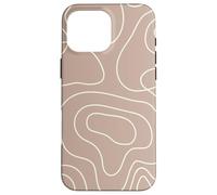 Modern Line Art Abstract Circles Pattern Beige Light Brown Custodia per iPhone 16 Pro Max