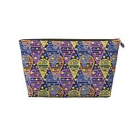 Modern Line Ice Cream Makeup Bag, Trousse Cosmetici Viaggio Toiletry Bag Make Up Bag per le donne, Borsa per il trucco in pelle, Carino sacchetto di trucco, Oro, Taglia unica