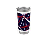 Modern Line Urban Geometry Blu Bianco Rosso Bicchiere termico in acciaio inox doppia parete