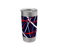 Modern Line Urban Geometry Blu Bianco Rosso Bicchiere termico in acciaio inox doppia parete