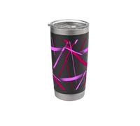 Modern Line Urban Geometry Magenta-Rosa Bicchiere termico in acciaio inox doppia parete