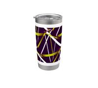 Modern Line Urban Geometry Nero Bianco Verde Lime Bicchiere termico in acciaio inox doppia parete