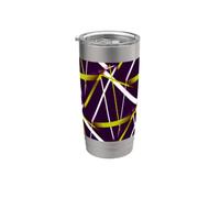 Modern Line Urban Geometry Nero Bianco Verde Lime Bicchiere termico in acciaio inox doppia parete