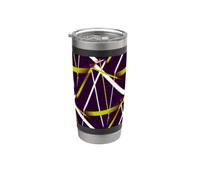 Modern Line Urban Geometry Nero Bianco Verde Lime Bicchiere termico in acciaio inox doppia parete