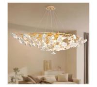 Modern Long French Flower Ceiling Chandelier Dining Living Room Bedroom Pendent Light Romantic Flower Petal Hanging Lamp