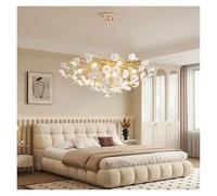Modern Long French Flower Ceiling Chandelier Dining Living Room Bedroom Pendent Light Romantic Flower Petal Hanging Lamp